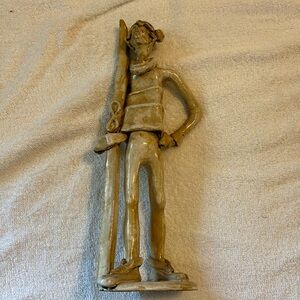 Vintage 12” T Bencini Skier Figurine Statue Signed Italy